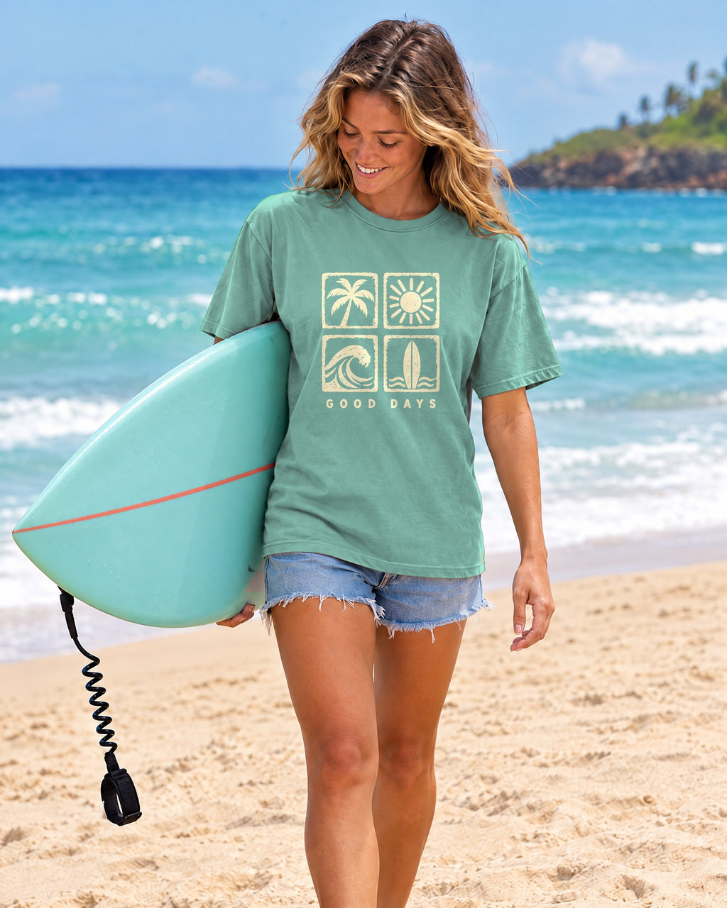 Good Days Stamp Shirt | Mini Beach Badges Tee | Comfort Colors T-Shirt