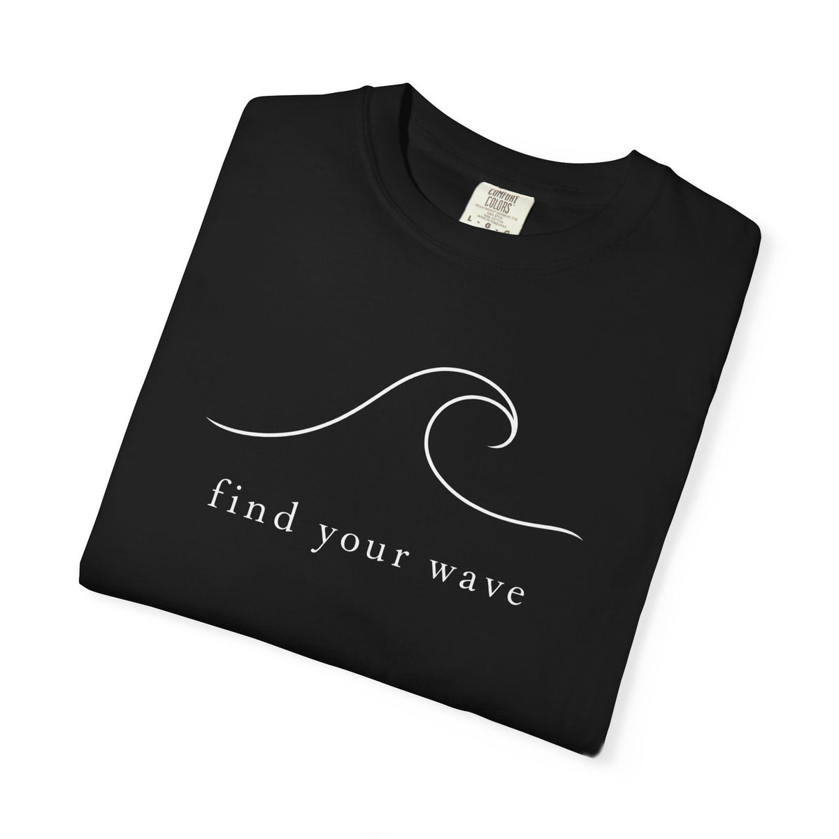 Find Your Wave Tee | Minimalist Wave Line Art Shirt | Inspirational Surf T-Shirt | Comfort Colors Blue Jean