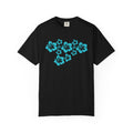 Hibiscus Flowers Tee | Teal Hibiscus Cluster Shirt | Tropical Island Flower T-Shirt | Comfort Colors