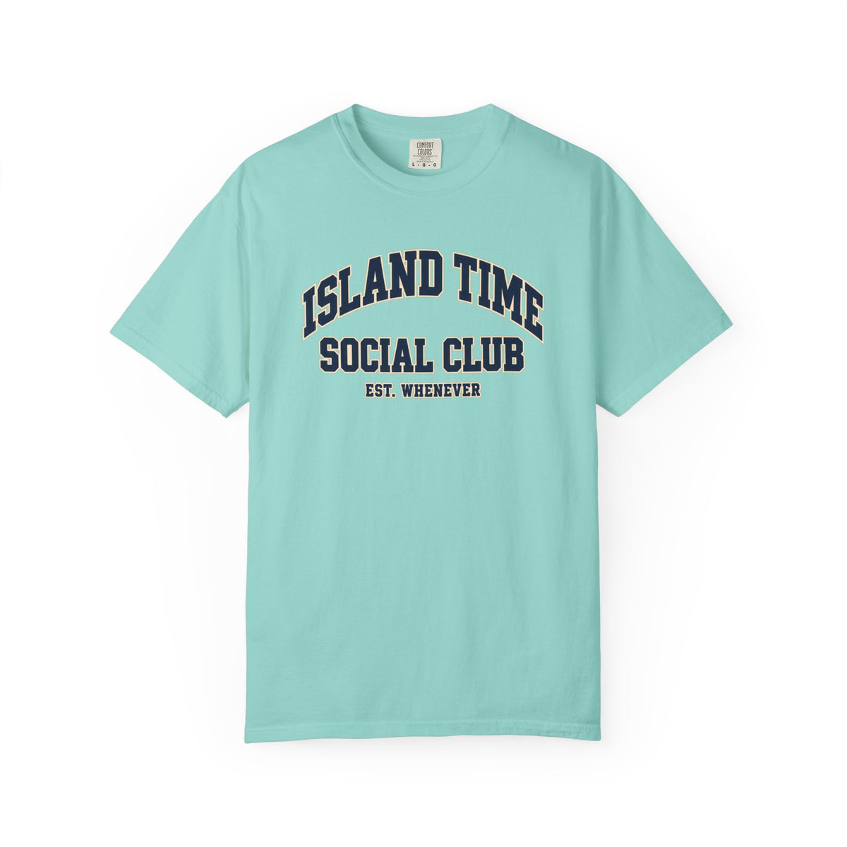 Island Time Social Club Tee | Est. Whenever | Varsity Beach T-Shirt | Comfort Colors Vacation Shirt