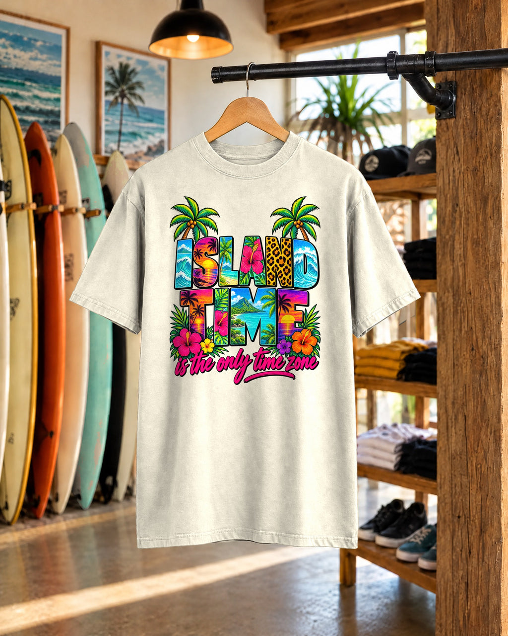 Island Time Tee | Tropical Island Shirt | Retro Vacation T-Shirt | Comfort Colors
