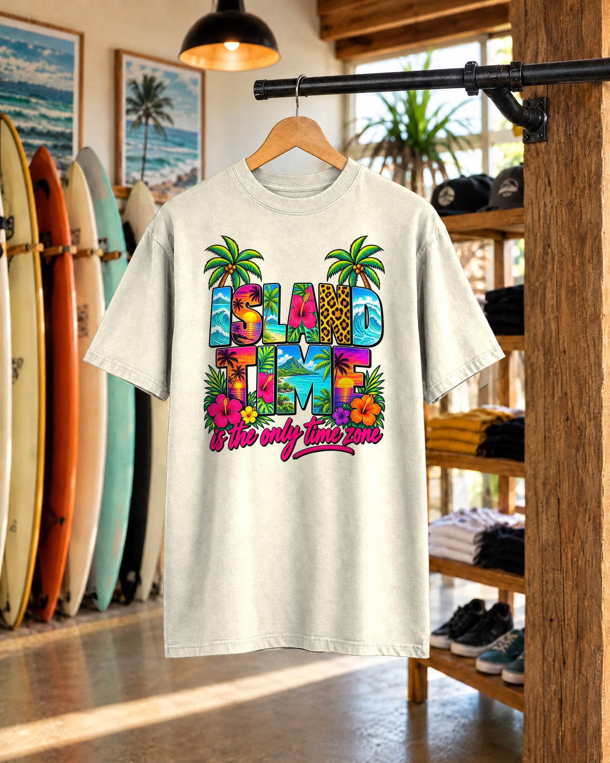 Island Time Tee | Tropical Island Shirt | Retro Vacation T-Shirt | Comfort Colors