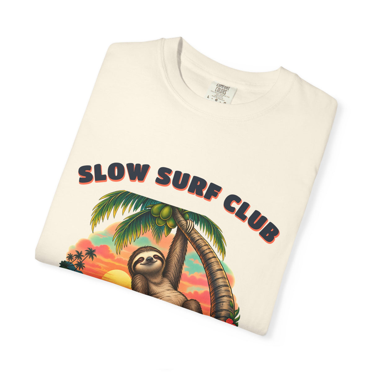 Slow Surf Club Sloth Shirt | Funny Sloth Surf Tee | Comfort Colors T-Shirt