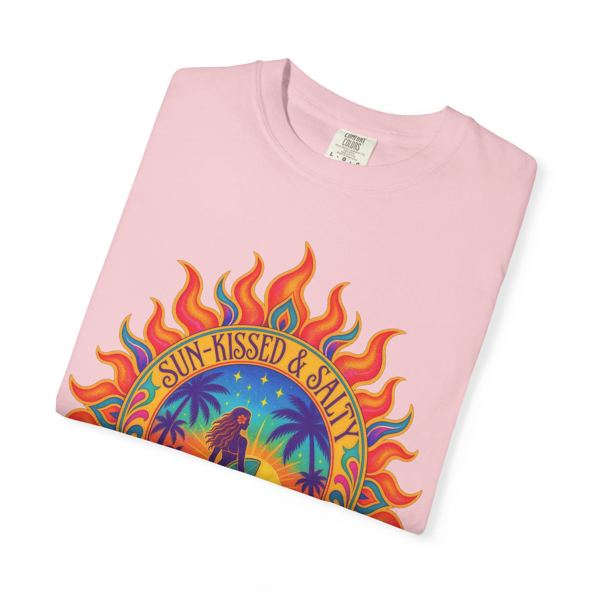 Sun-Kissed & Salty Tee | Sun Mandala Surf Girl Shirt | Boho Beach T-Shirt | Comfort Colors