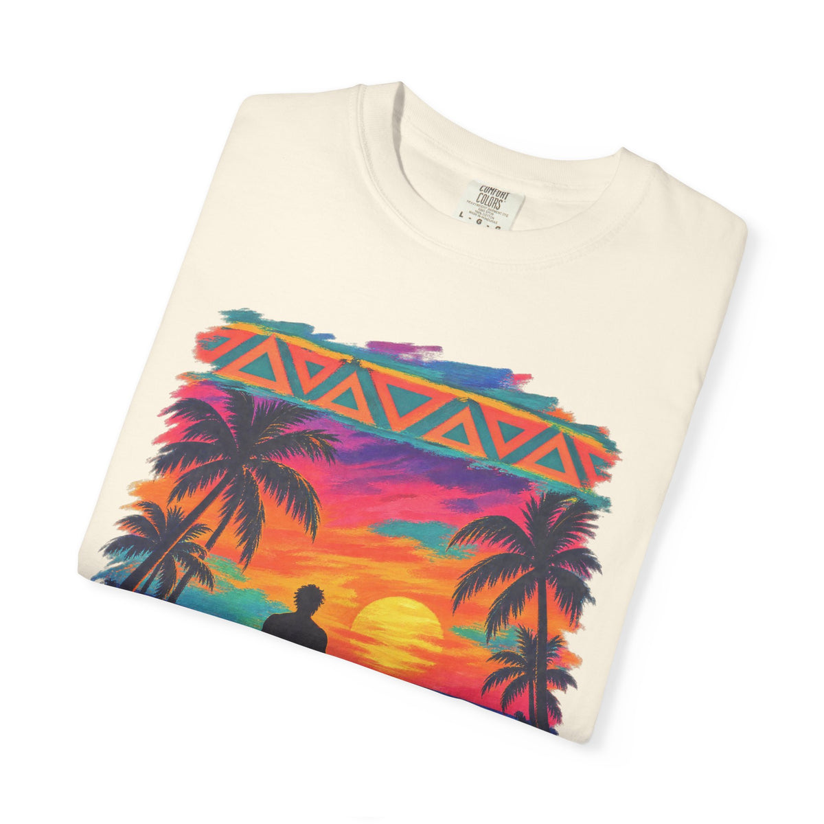 Surfer Walking To The Lineup Shirt | Tribal Sunset Surf Tee | Comfort Colors T-Shirt