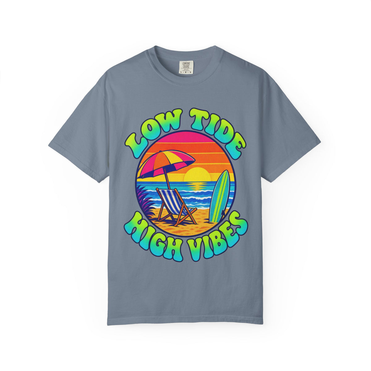 Low Tide High Vibes Tee | Good Vibes Beach Shirt | Colorful Tide Pool T-Shirt | Comfort Colors