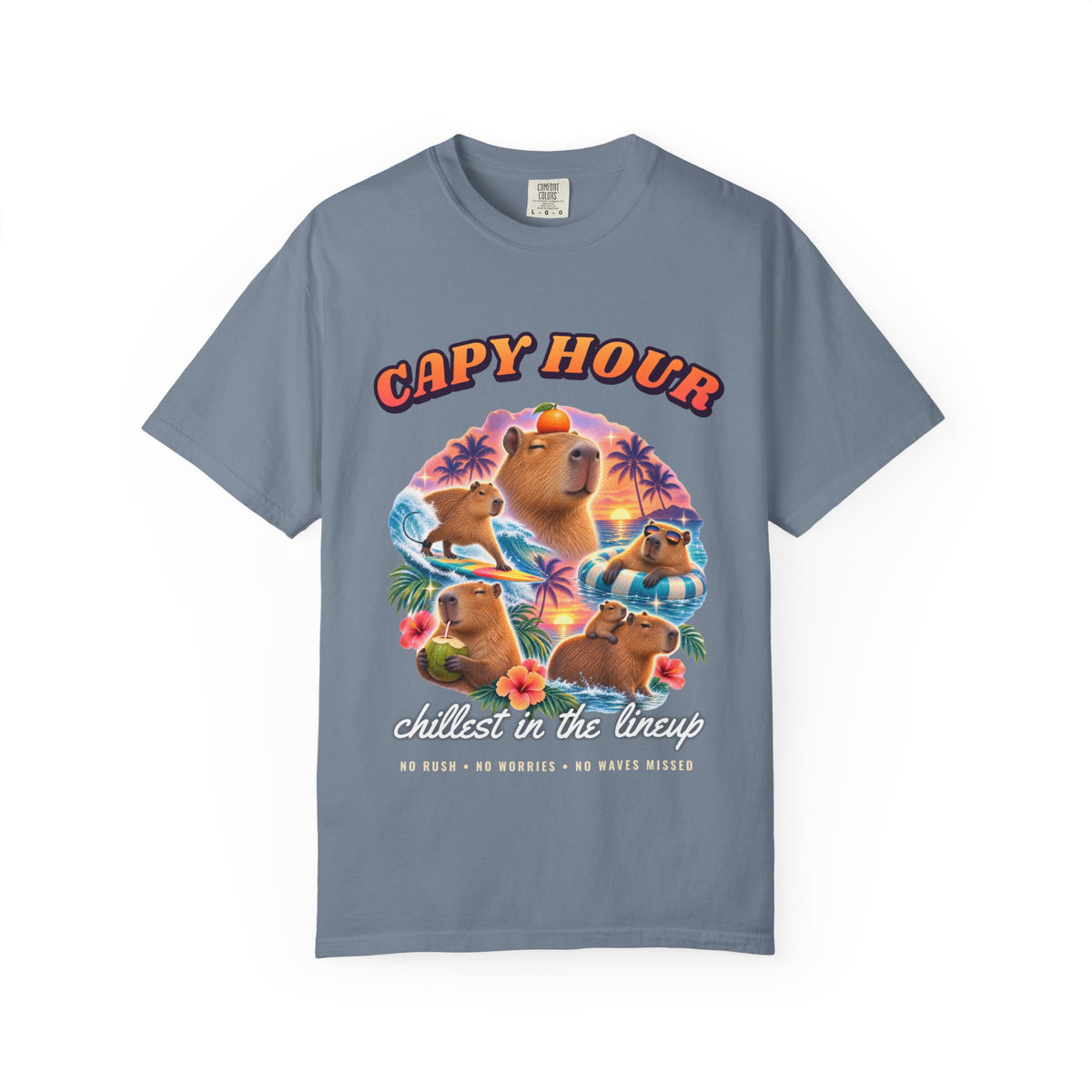 Capybara Bootleg Shirt | Capy Hour Funny Surf Tee | Comfort Colors T-Shirt