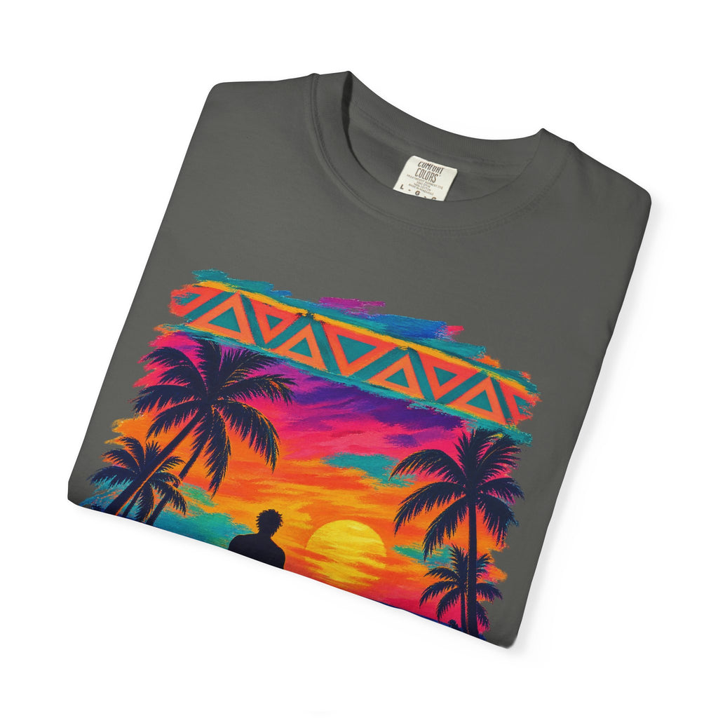Surfer Walking To The Lineup Shirt | Tribal Sunset Surf Tee | Comfort Colors T-Shirt