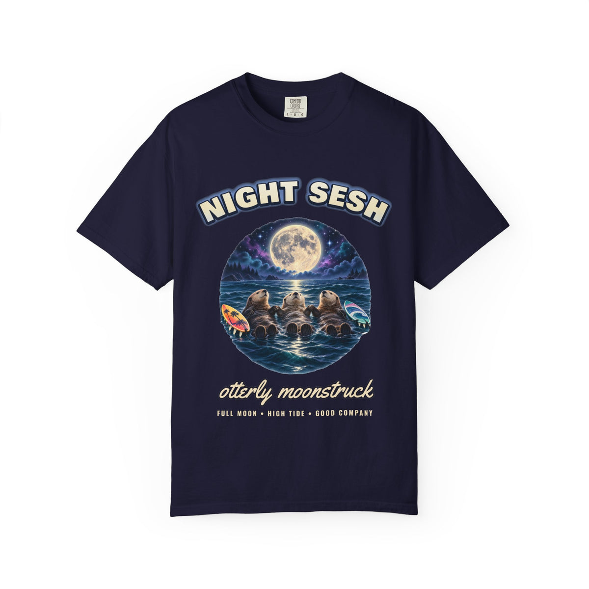Otters Moon Bootleg Shirt | Night Sesh Funny Otter Tee | Comfort Colors T-Shirt