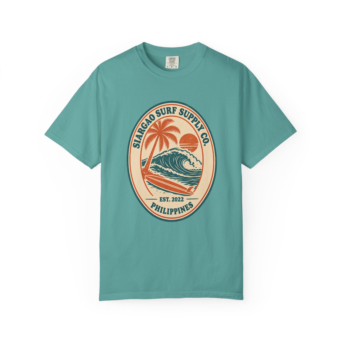 Siargao Surf Supply Co Tee | Vintage Surf Shop Badge Shirt | Philippines Surf T-Shirt | Comfort Colors