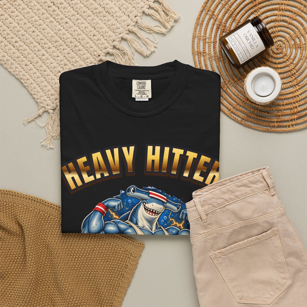 Hammerhead Gym Shirt | Heavy Hitter Shark Bootleg Tee | Comfort Colors T-Shirt