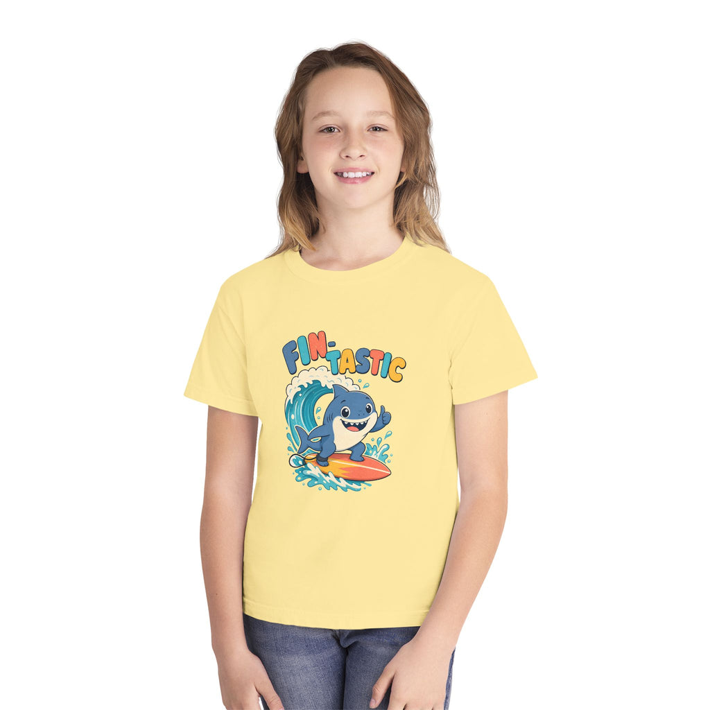 Fin-Tastic Kids Tee | Shark Surf Kids Shirt | Youth Beach T-Shirt | Surf Kid Gift