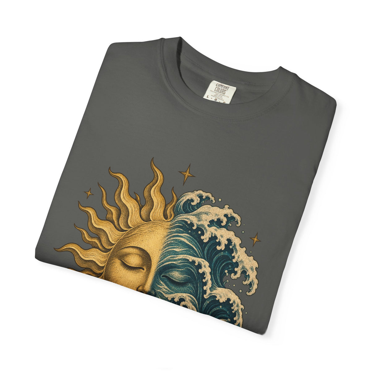 Sun And Sea Celestial Shirt | Vintage Etched Ocean Tee | Comfort Colors T-Shirt