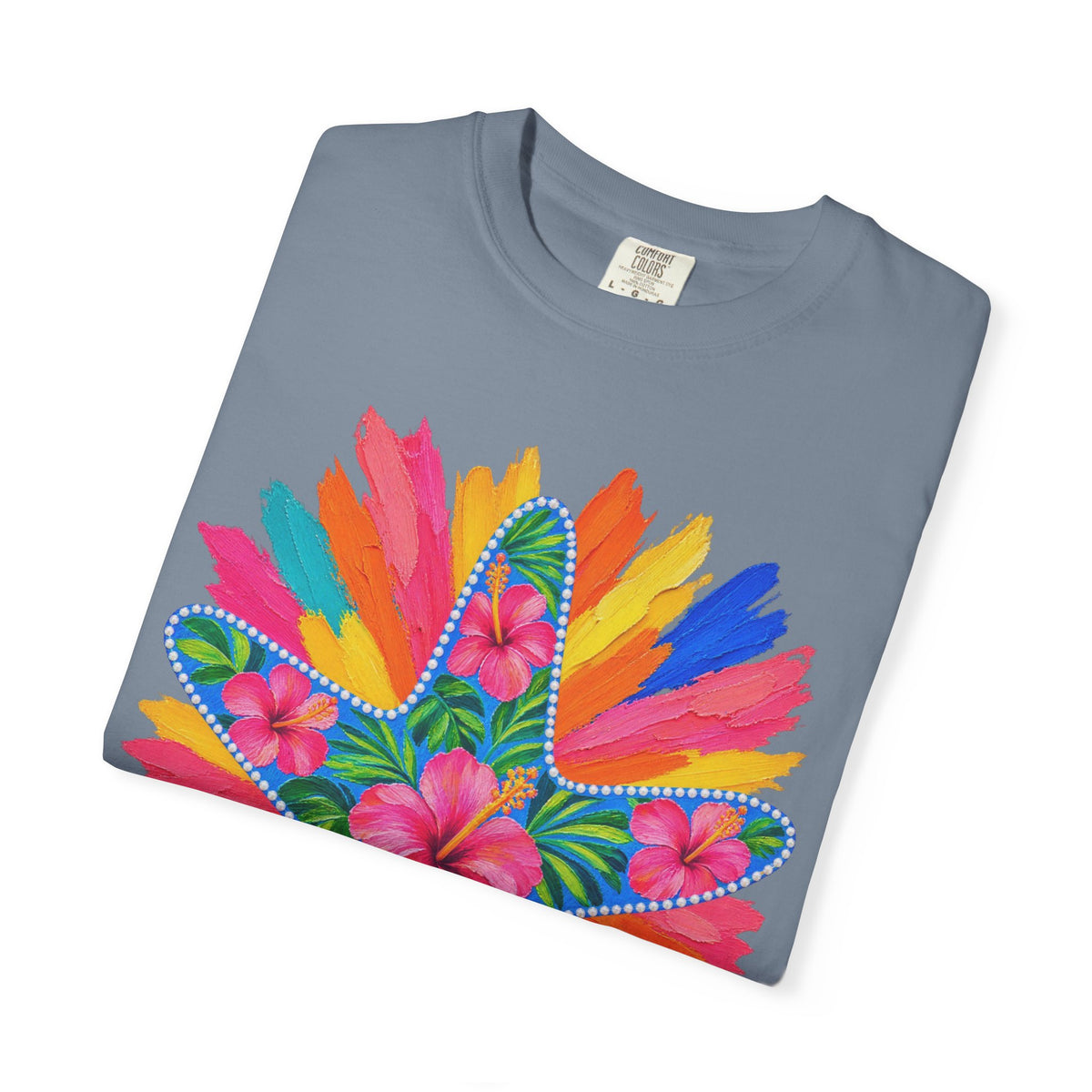 Floral Starfish Shirt | Hibiscus Sunburst Beach Tee | Comfort Colors T-Shirt