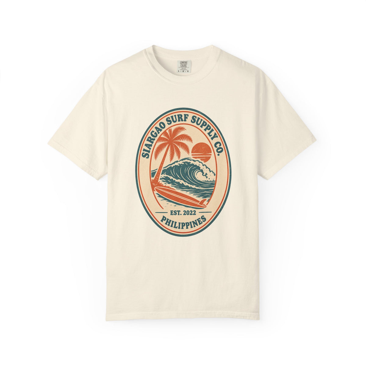 Siargao Surf Supply Co Tee | Vintage Surf Shop Badge Shirt | Philippines Surf T-Shirt | Comfort Colors