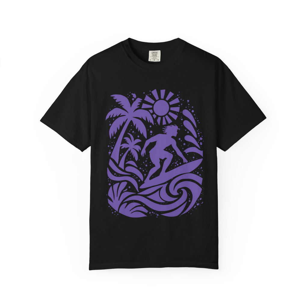 Collage Surfer Shirt | Paper Cut Surf Art Tee | Comfort Colors T-Shirt
