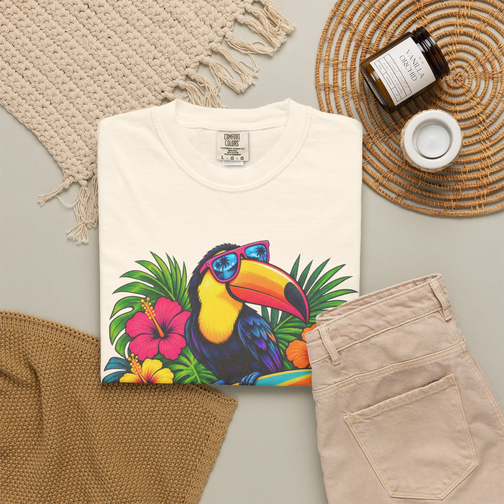 Tropical Mood Toucan Tee | Funny Toucan Surf Shirt | Tropical Jungle T-Shirt | Comfort Colors