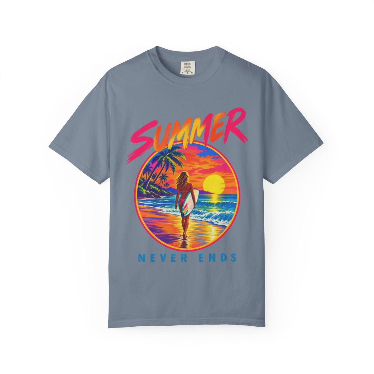 Summer Never Ends Tee | Retro Endless Summer Shirt | Tropical T-Shirt | Comfort Colors