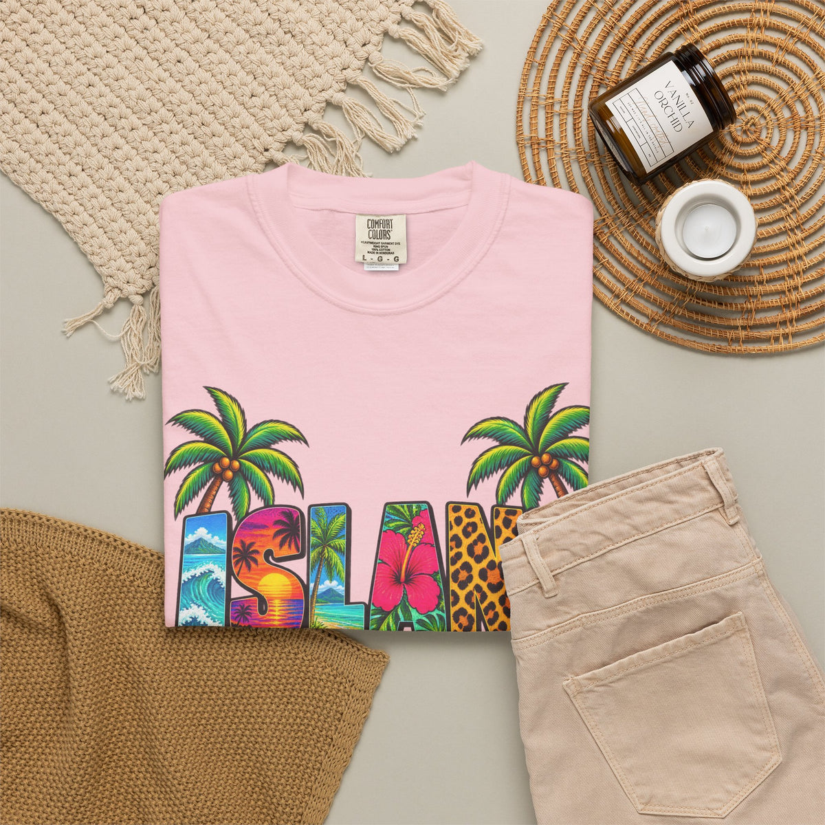 Island Time Tee | Tropical Island Shirt | Retro Vacation T-Shirt | Comfort Colors