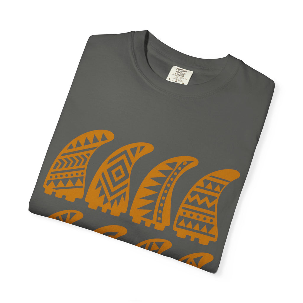 Tribal Fin Rows Shirt | Geometric Surf Fins Tee | Comfort Colors T-Shirt