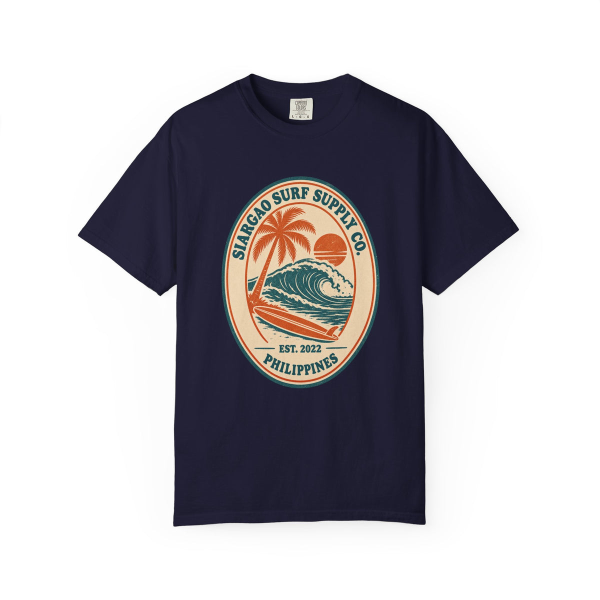 Siargao Surf Supply Co Tee | Vintage Surf Shop Badge Shirt | Philippines Surf T-Shirt | Comfort Colors