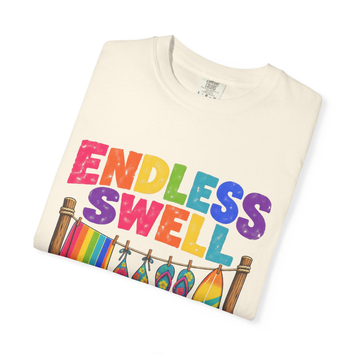 Endless Swell Season Tee | Retro Beach Clothesline Shirt | Colorful Surf T-Shirt | Comfort Colors