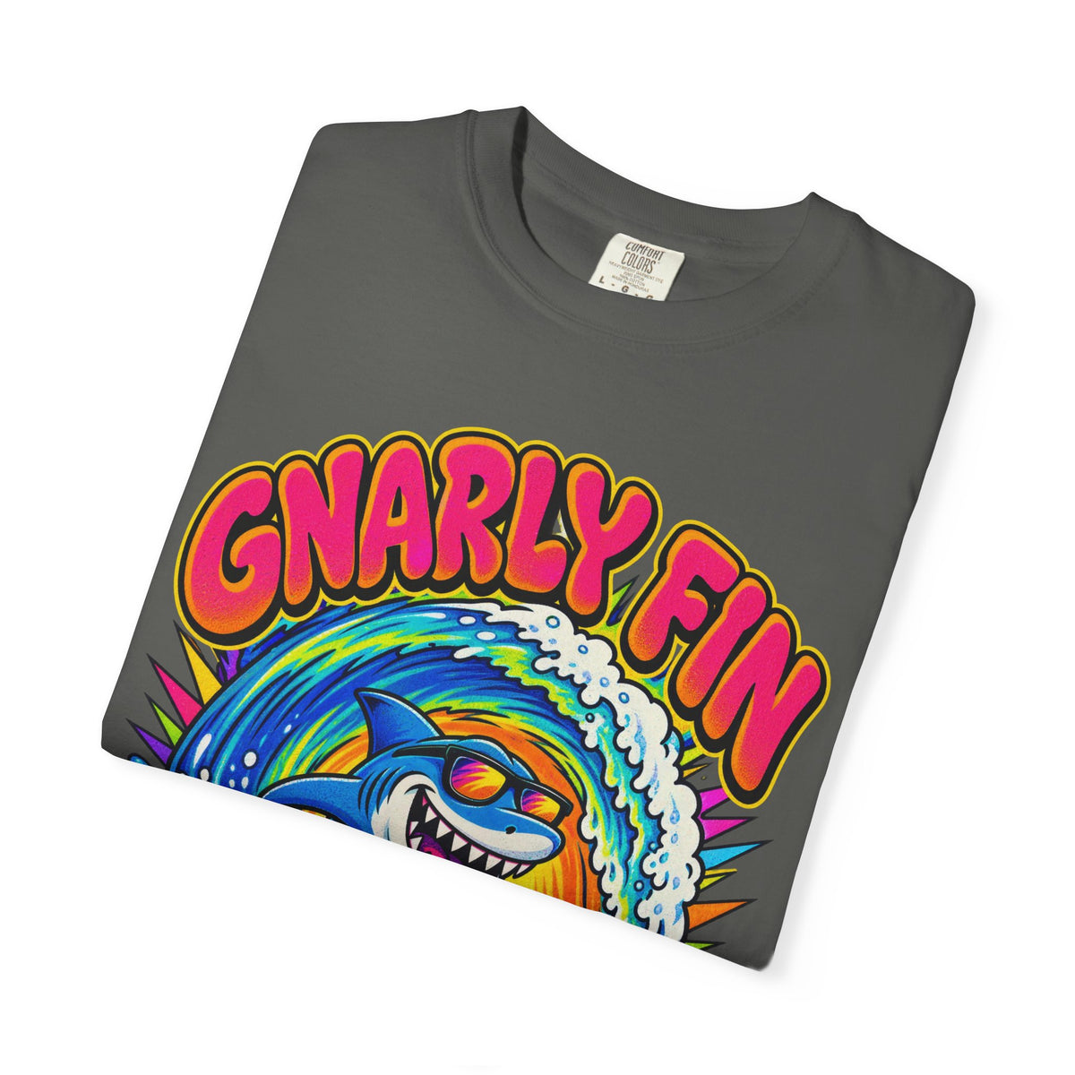 Gnarly Fin Surf Club Tee | Retro Shark Surf Shirt | Funny Shark T-Shirt | Comfort Colors