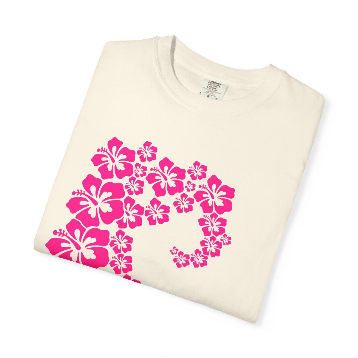 Hibiscus Wave Tee | Pink Flower Wave Shirt | Tropical Hawaiian Hibiscus T-Shirt | Comfort Colors