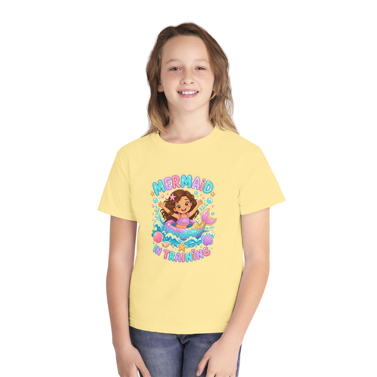Mermaid In Training Kids Tee | Mermaid Kids Shirt | Youth Beach T-Shirt | Surf Kid Gift