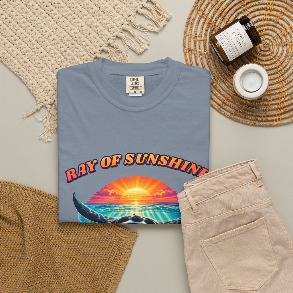Ray Of Sunshine Stingray Shirt | Manta Ray Bootleg Tee | Comfort Colors T-Shirt