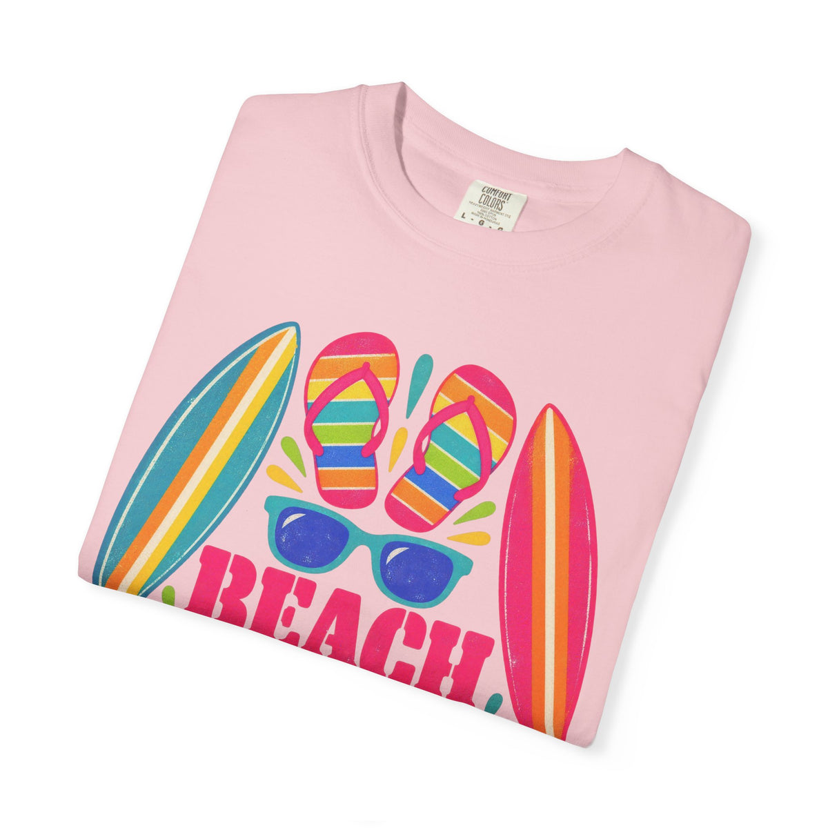 Beach Essentials Tee | Summer Packing List Shirt | Colorful Beach T-Shirt | Comfort Colors