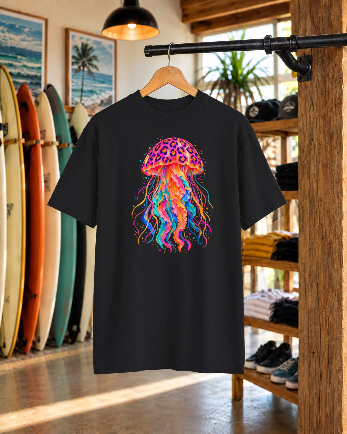 Neon Leopard Jellyfish Shirt | Ocean Jellyfish Tee | Comfort Colors T-Shirt