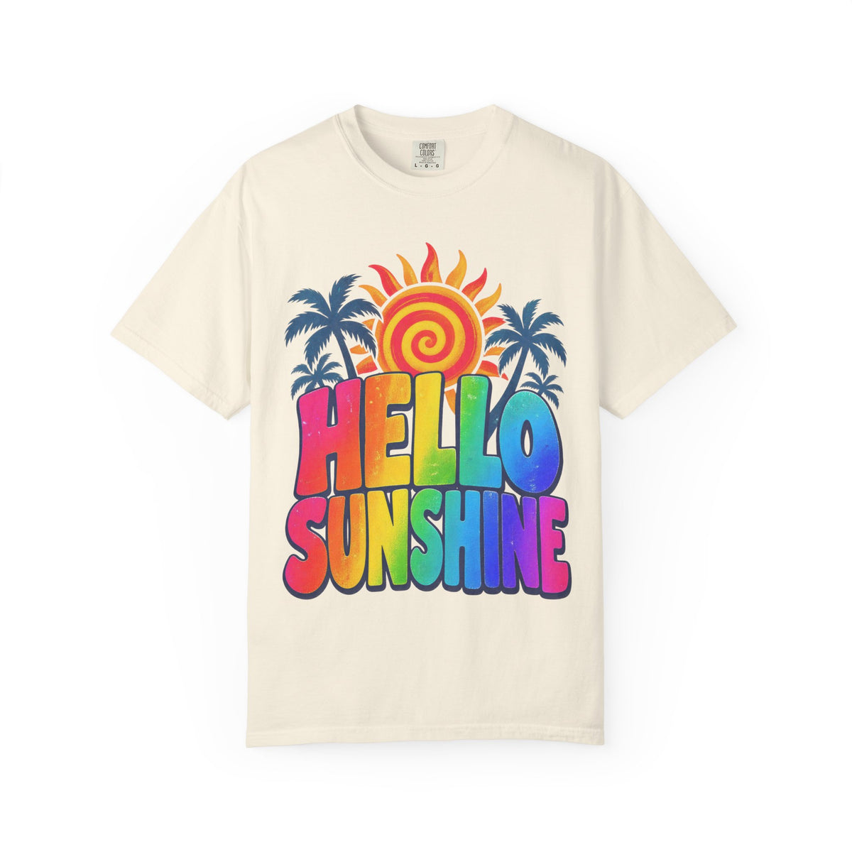 Hello Sunshine Tee | Retro Spiral Sun Shirt | Cute Summer T-Shirt | Comfort Colors