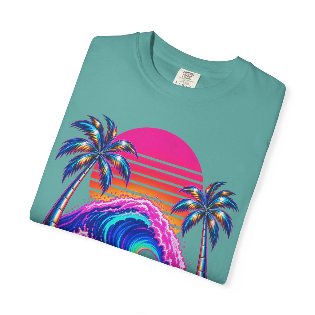 Neon Swell Tee | 80s Neon Surf Shirt | Retro Wave T-Shirt | Comfort Colors