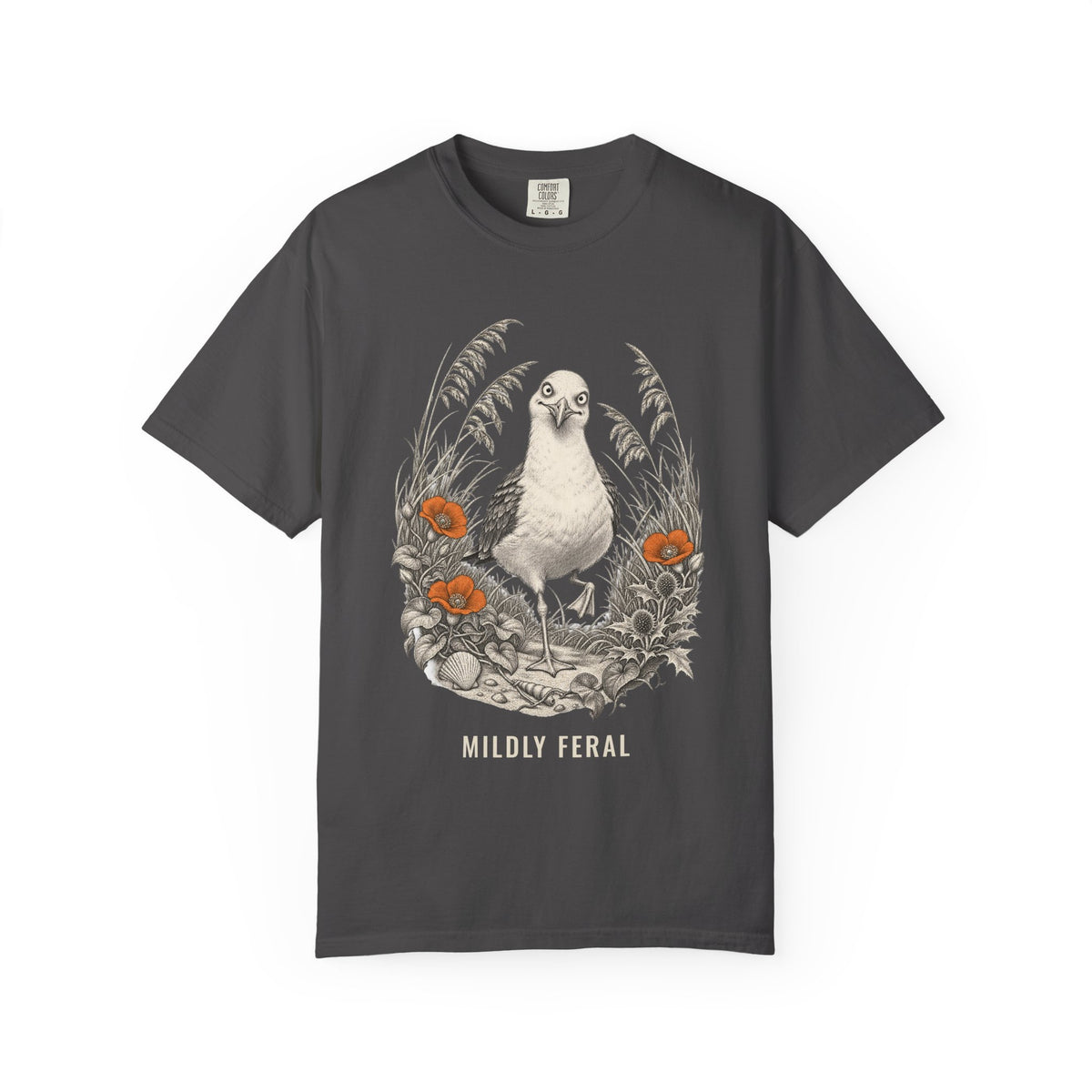 Mildly Feral Seagull Shirt | Vintage Etched Funny Bird Tee | Comfort Colors T-Shirt