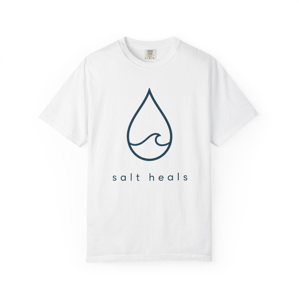 Salt Heals Tee | Minimalist Water Drop Wave Shirt | Ocean Healing T-Shirt | Comfort Colors Chalky Mint