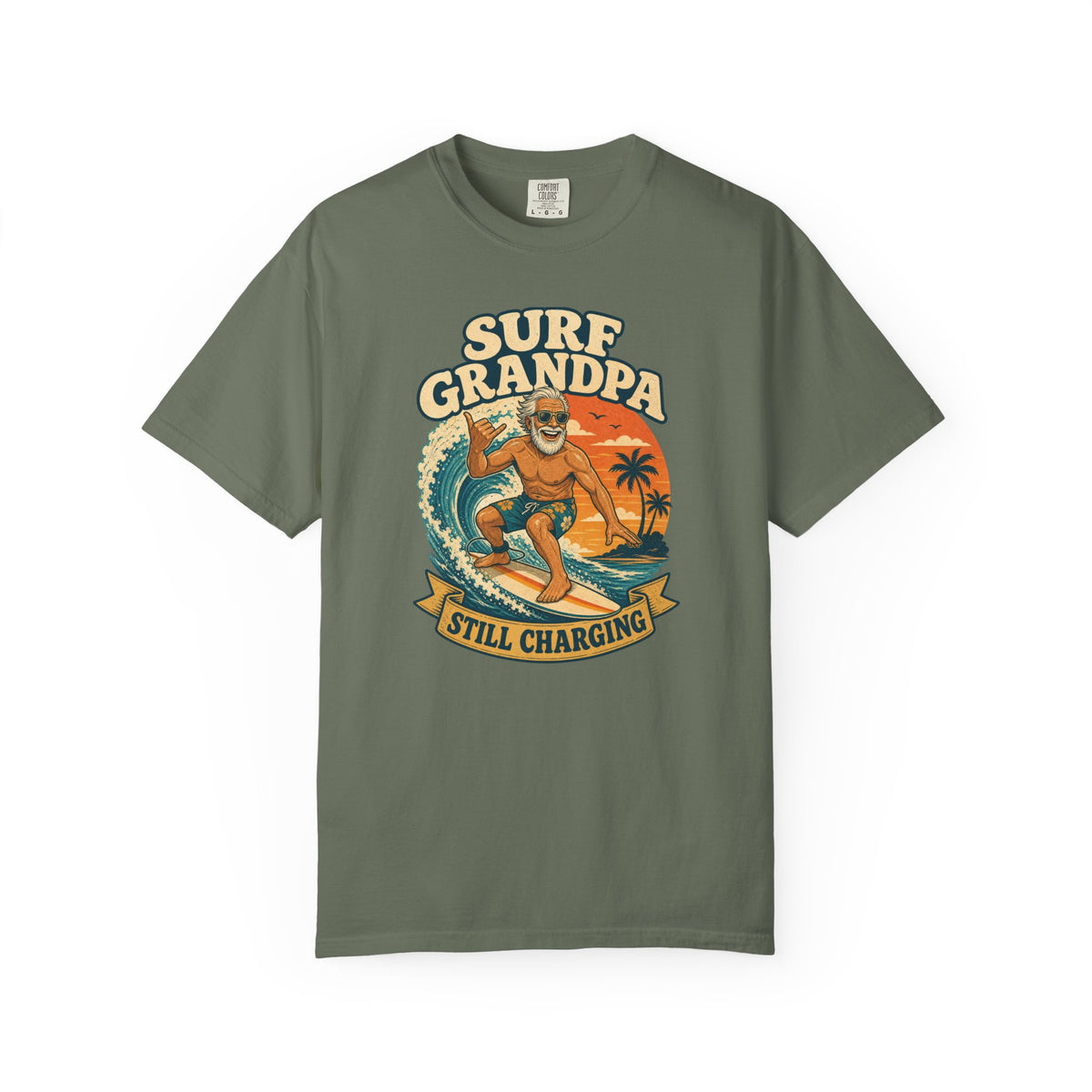 Surf Grandpa - Still Charging Tee | Surf Grandpa Shirt | Retro Beach T-Shirt | Comfort Colors Gift