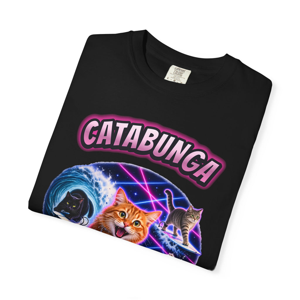 Catabunga Surf Cat Shirt | Funny Cat Bootleg Tee | Comfort Colors T-Shirt