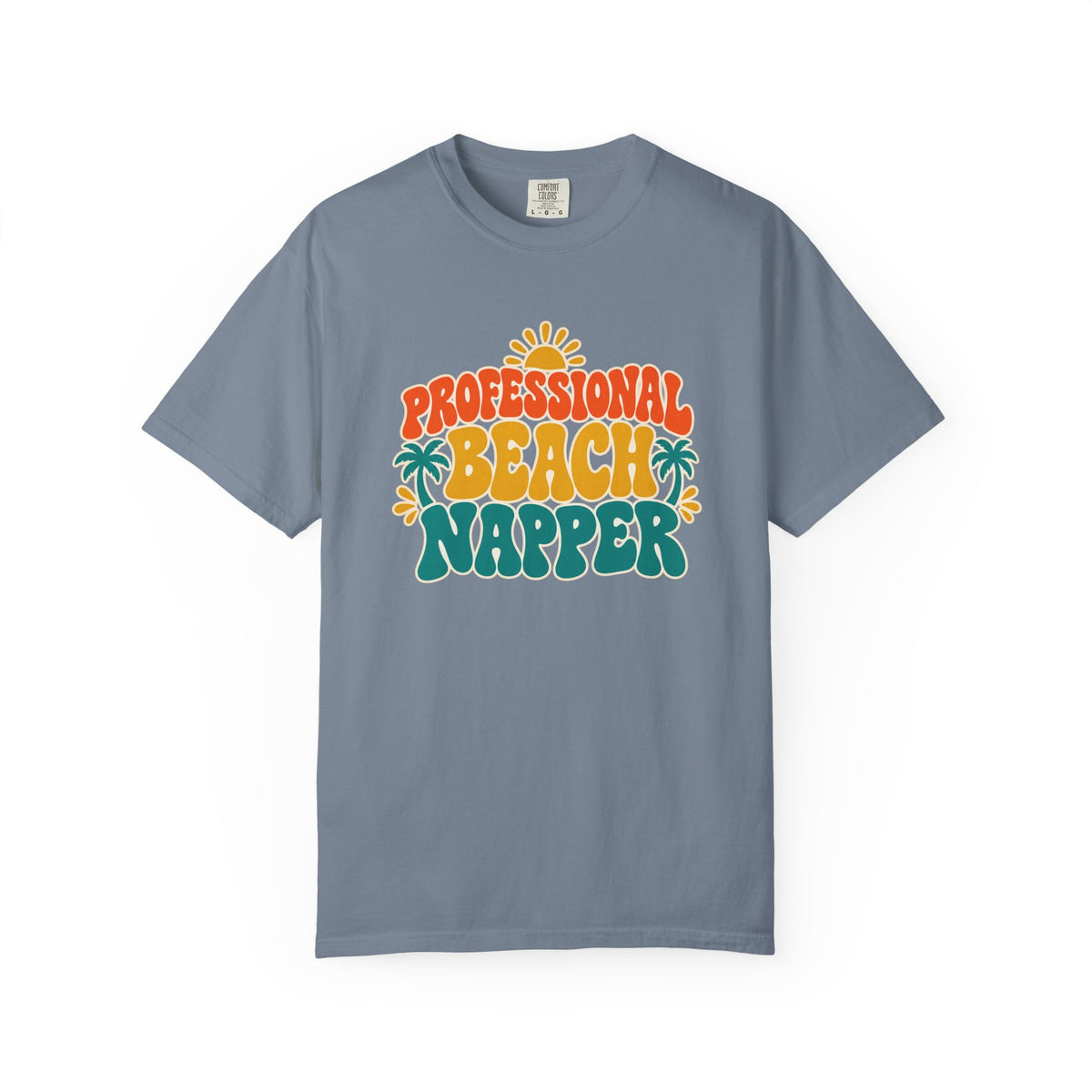 Professional Beach Napper Tee | Funny Beach Shirt | Retro Sun & Palm Vacation T-Shirt | Comfort Colors Beach Gift