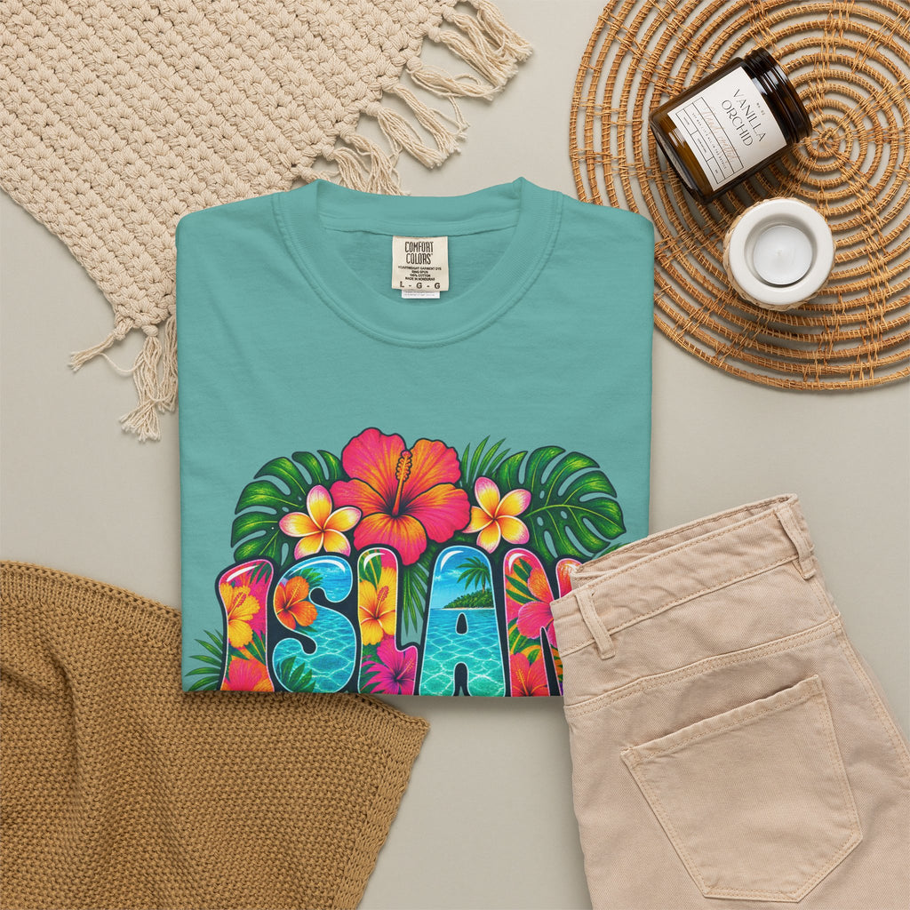 Island Girl Tee | Tropical Girl Shirt | Hibiscus Beach T-Shirt | Comfort Colors