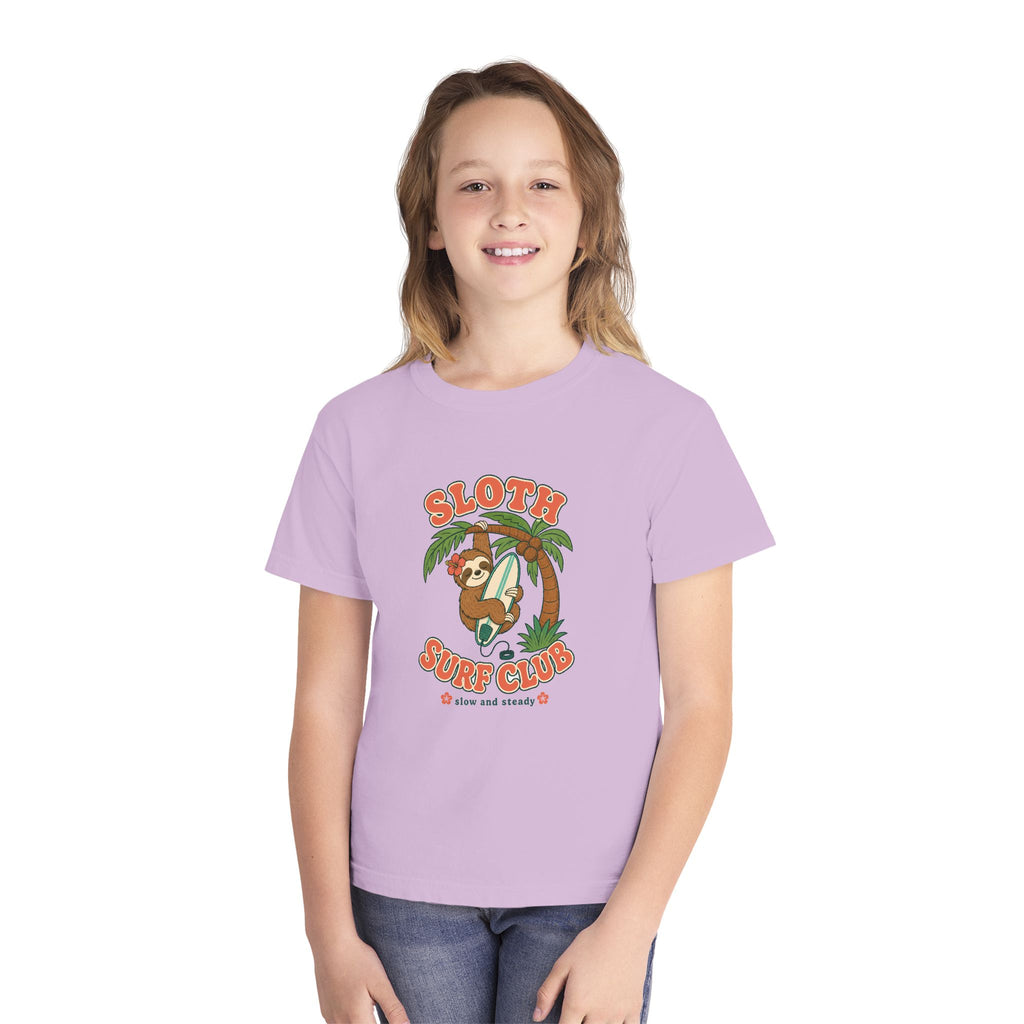 Sloth Surf Club Kids Tee | Sloth Kids Shirt | Youth Beach T-Shirt | Surf Kid Gift