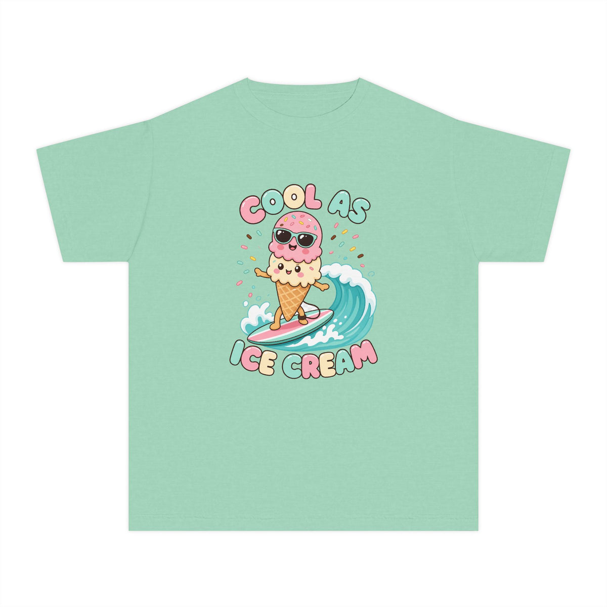 Cool As Ice Cream Kids Tee | Ice Cream Kids Shirt | Youth Beach T-Shirt | Surf Kid Gift