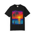 Palm Tree Sunset Shirt | Impasto Painted Beach Tee | Comfort Colors T-Shirt