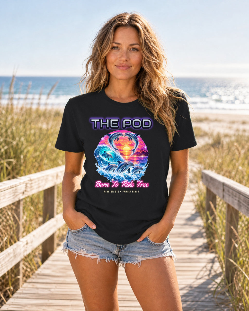 Dolphin Bootleg Shirt | The Pod 90s Airbrush Tee | Comfort Colors T-Shirt