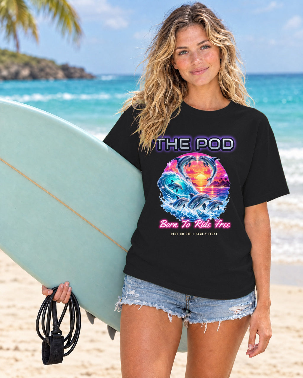 Dolphin Bootleg Shirt | The Pod 90s Airbrush Tee | Comfort Colors T-Shirt