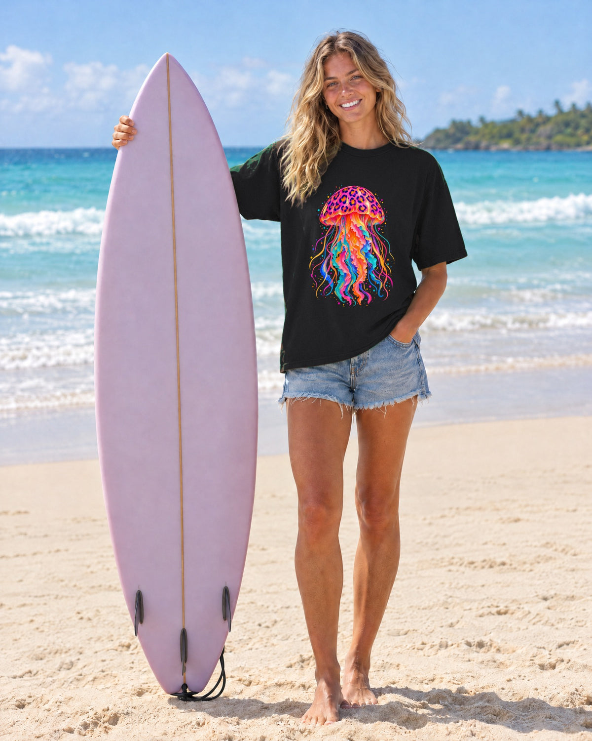 Neon Leopard Jellyfish Shirt | Ocean Jellyfish Tee | Comfort Colors T-Shirt