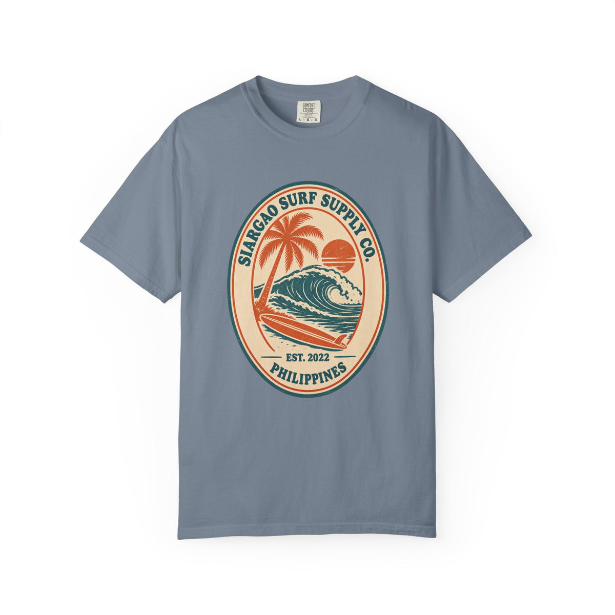 Siargao Surf Supply Co Tee | Vintage Surf Shop Badge Shirt | Philippines Surf T-Shirt | Comfort Colors