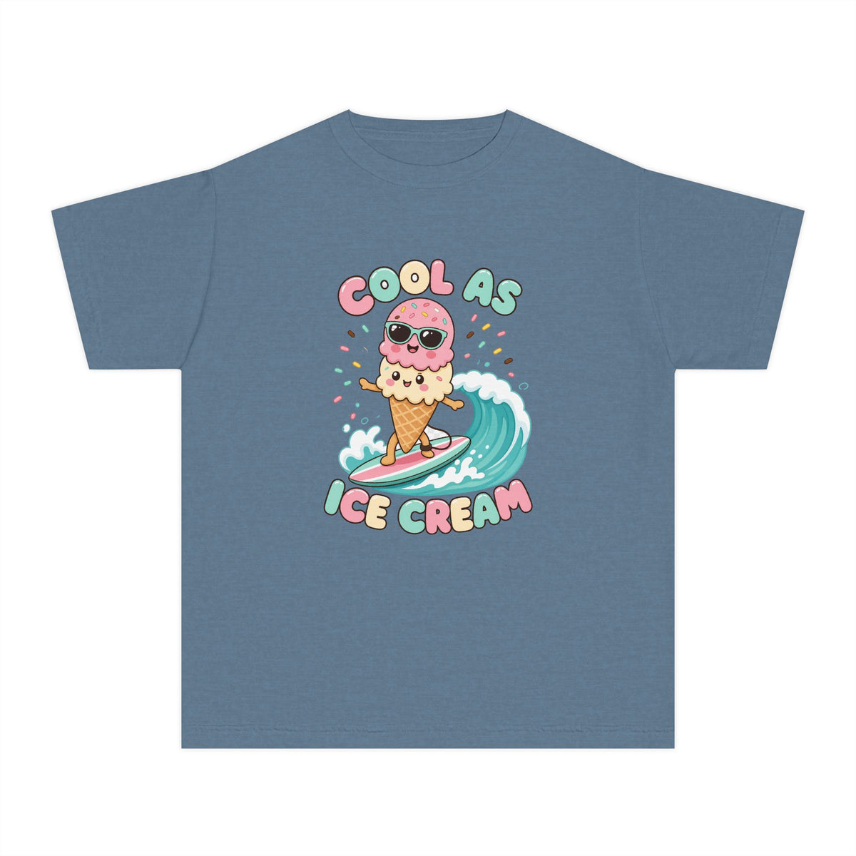 Cool As Ice Cream Kids Tee | Ice Cream Kids Shirt | Youth Beach T-Shirt | Surf Kid Gift