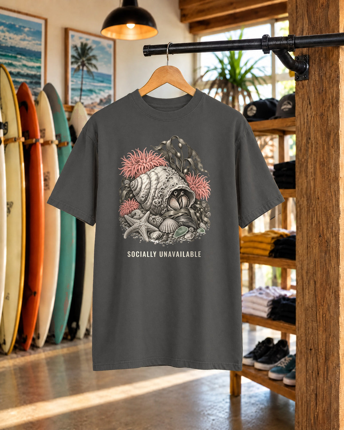 Socially Unavailable Hermit Crab Shirt | Funny Introvert Tee | Comfort Colors T-Shirt