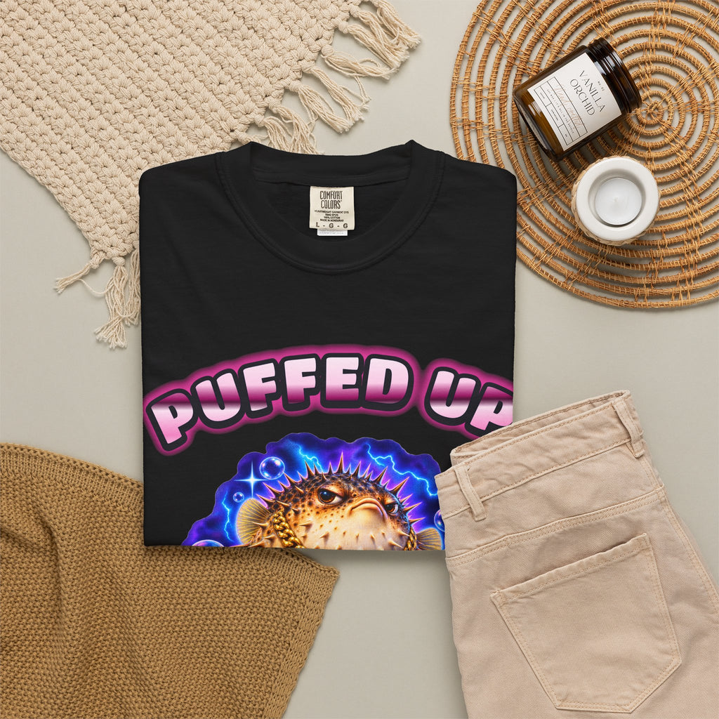 Pufferfish Bootleg Shirt | Puffed Up Funny Fish Tee | Comfort Colors T-Shirt